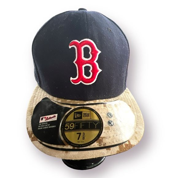 Boston Red Sox New Era MLB 59FIFTY Citrus Pop Fitted 7 3/8 Hat Cap Camouflage - Picture 1 of 10